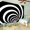 Black And White Optical Illusion Print Wall Sticker