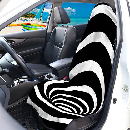 Black And White Optical Illusion Print Waterproof Car Seat Cover