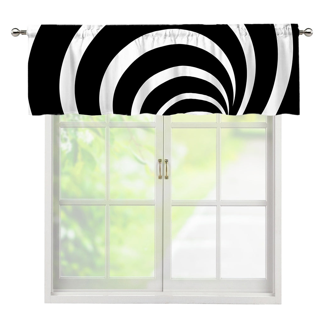 Black And White Optical Illusion Print Window Valance