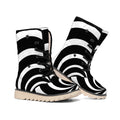 Black And White Optical Illusion Print Winter Boots