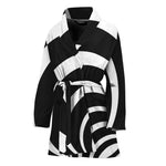 Black And White Optical Illusion Print Women's Bathrobe