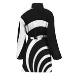 Black And White Optical Illusion Print Women's Bathrobe