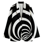 Black And White Optical Illusion Print Women's Blazer