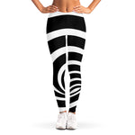 Black And White Optical Illusion Print Women's Leggings