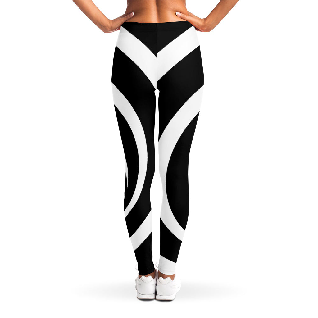 Black And White Optical Illusion Print Women's Leggings
