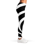 Black And White Optical Illusion Print Women's Leggings