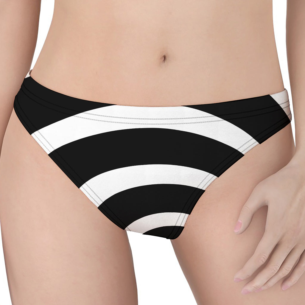 Black And White Optical Illusion Print Women's Thong