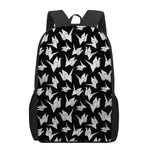 Black And White Origami Pattern Print 17 Inch Backpack