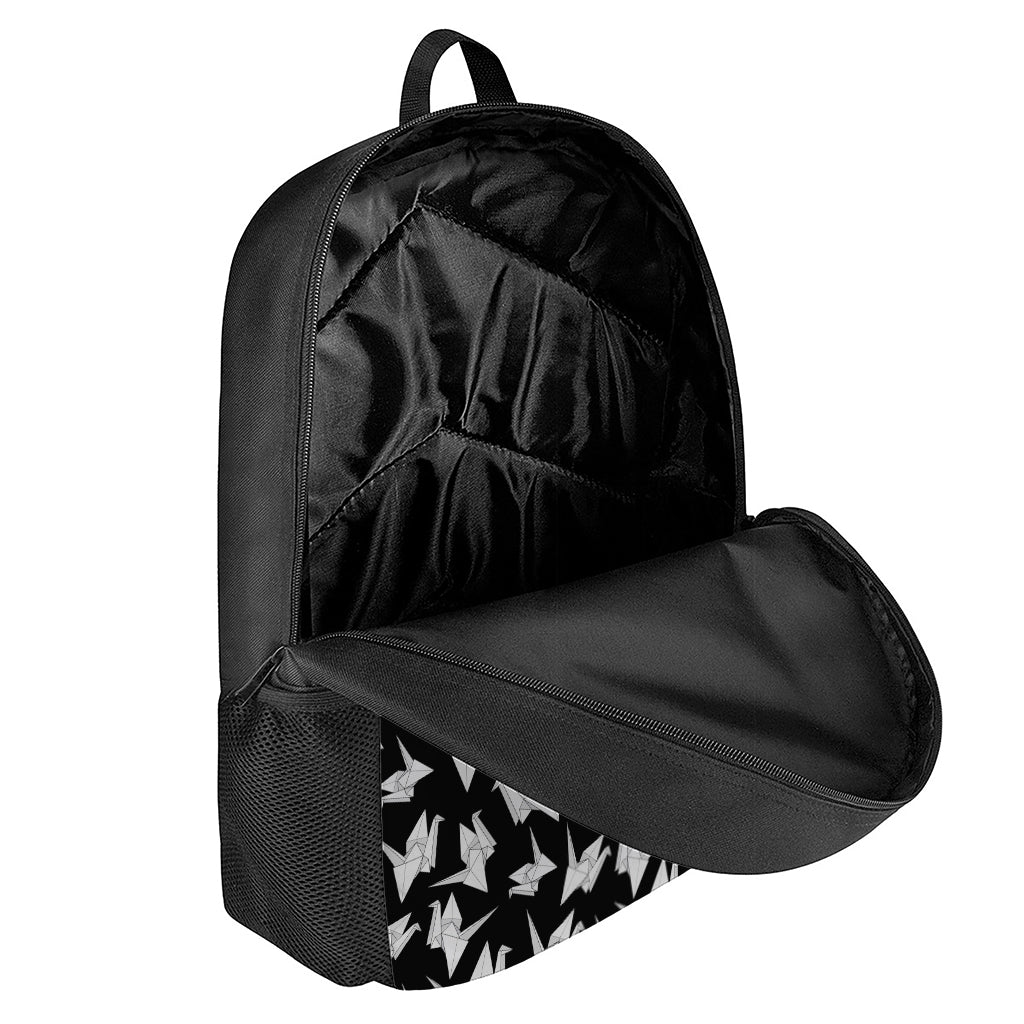 Black And White Origami Pattern Print 17 Inch Backpack