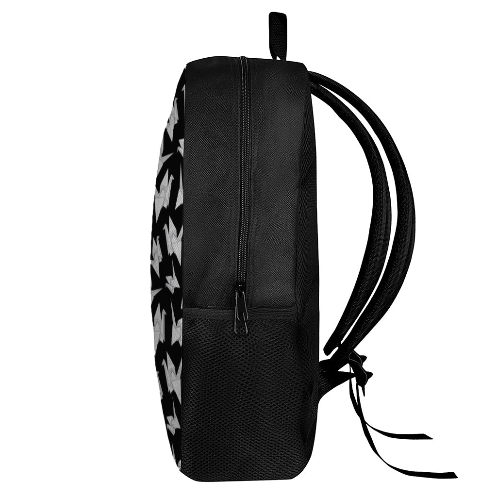 Black And White Origami Pattern Print 17 Inch Backpack