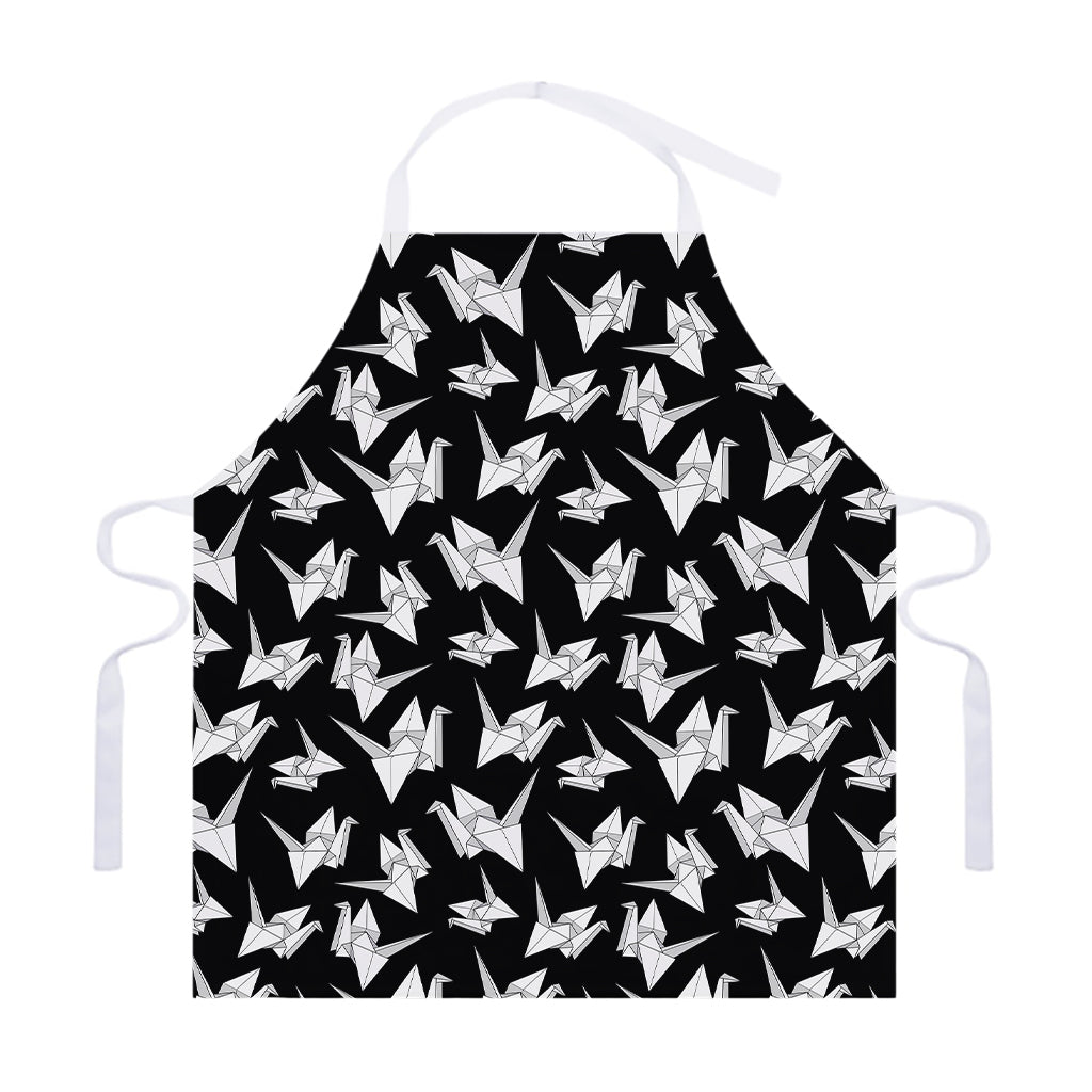 Black And White Origami Pattern Print Adjustable Apron