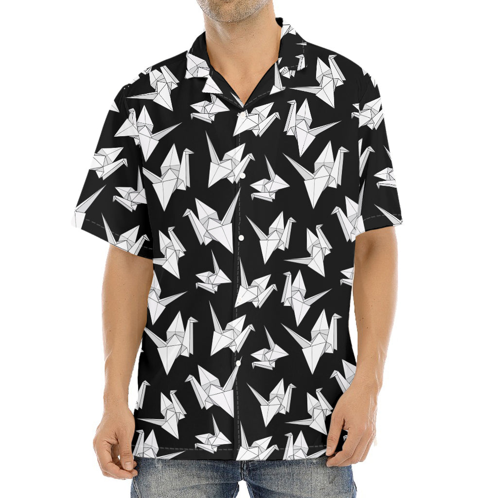 Black And White Origami Pattern Print Aloha Shirt