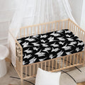 Black And White Origami Pattern Print Baby Crib Sheet