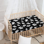 Black And White Origami Pattern Print Baby Crib Sheet
