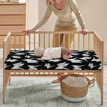 Black And White Origami Pattern Print Baby Crib Sheet