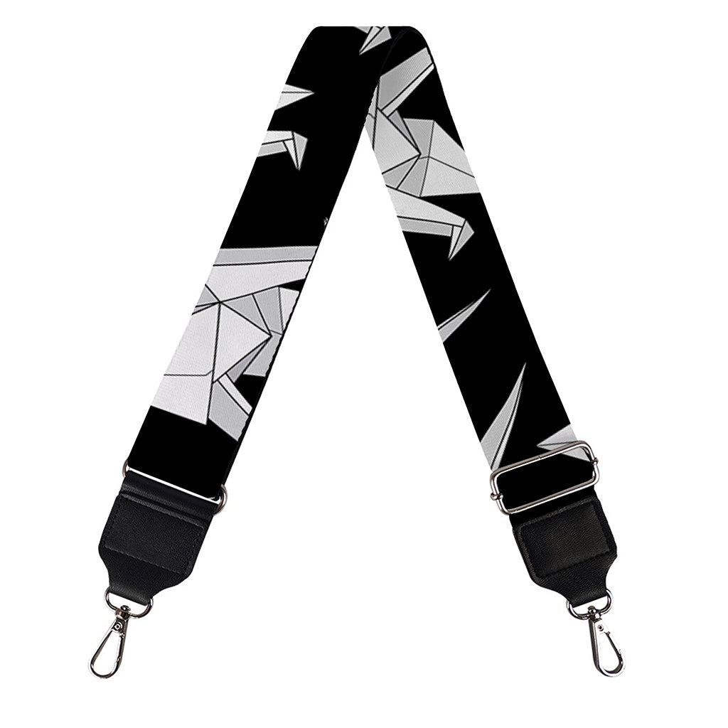 Black And White Origami Pattern Print Bag Strap