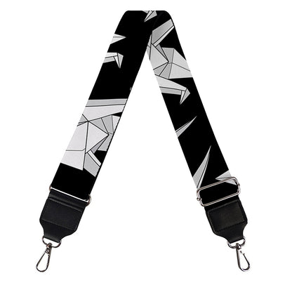Black And White Origami Pattern Print Bag Strap