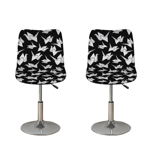Black And White Origami Pattern Print Bar Stool Covers