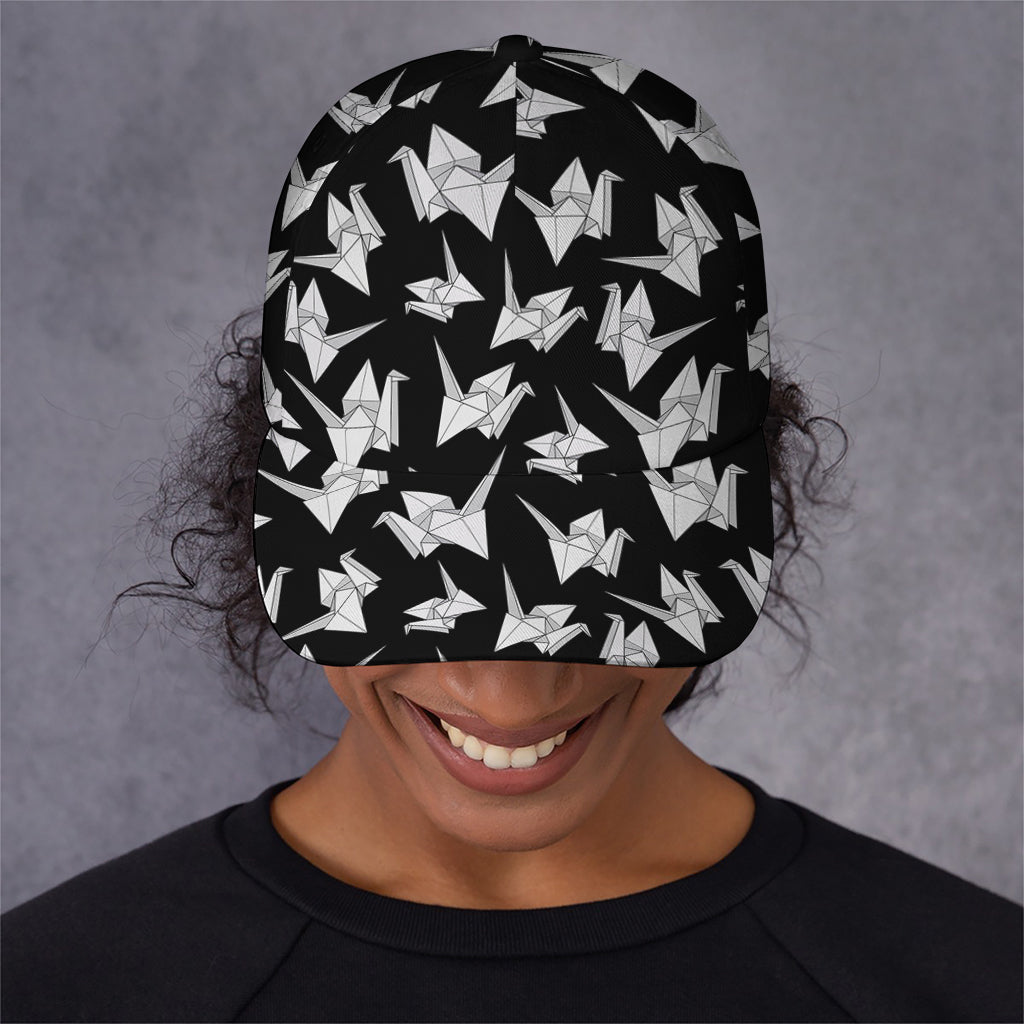 Black And White Origami Pattern Print Baseball Cap