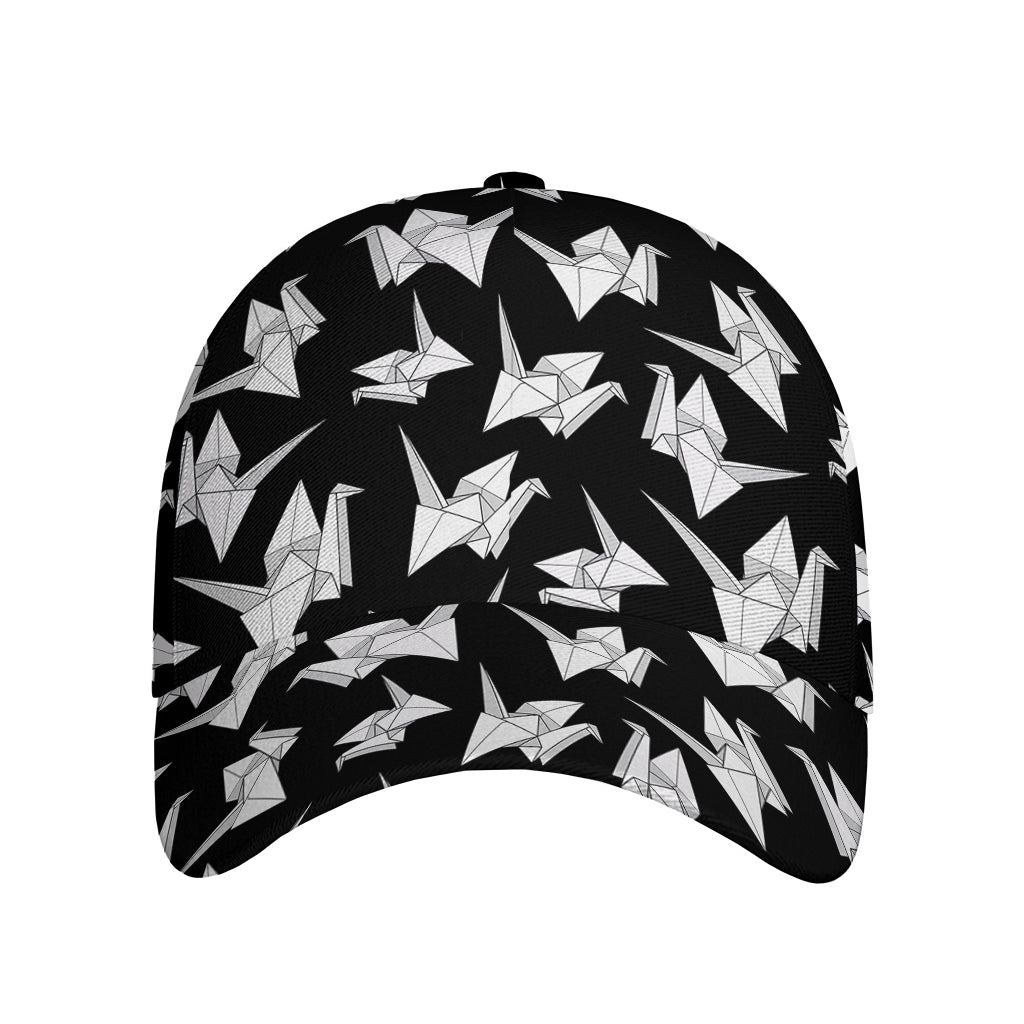 Black And White Origami Pattern Print Baseball Cap