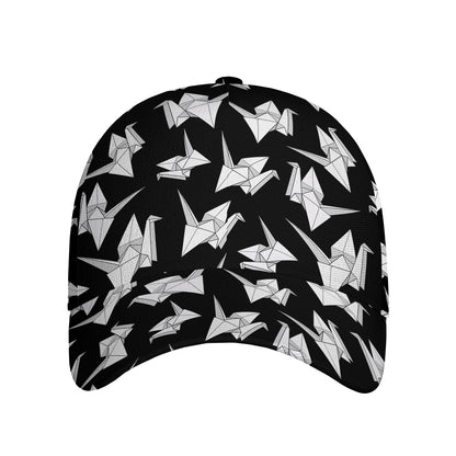 Black And White Origami Pattern Print Baseball Cap