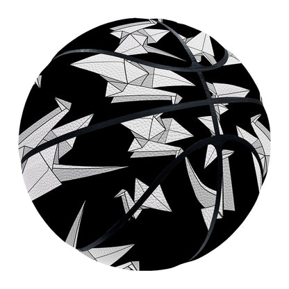 Black And White Origami Pattern Print Basketball