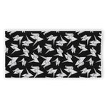 Black And White Origami Pattern Print Beach Towel