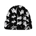 Black And White Origami Pattern Print Beanie