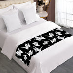 Black And White Origami Pattern Print Bed Runner