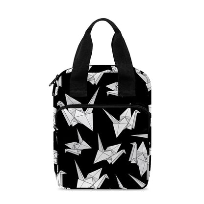 Black And White Origami Pattern Print Bible Tote Bag