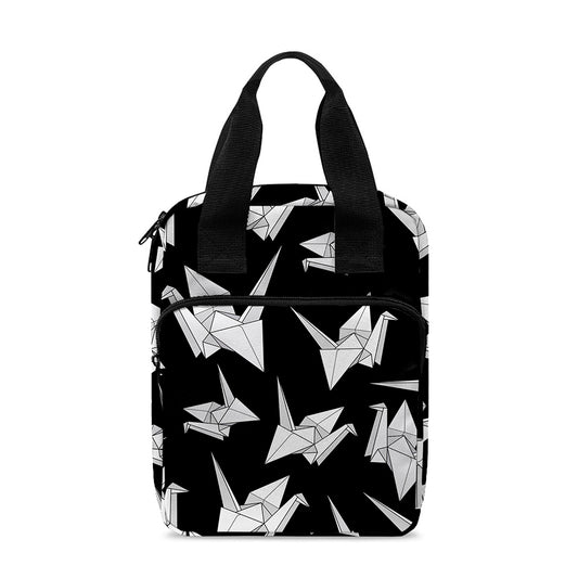 Black And White Origami Pattern Print Bible Tote Bag