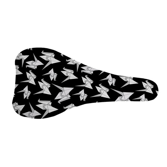 Black And White Origami Pattern Print Bicycle Seat Cover