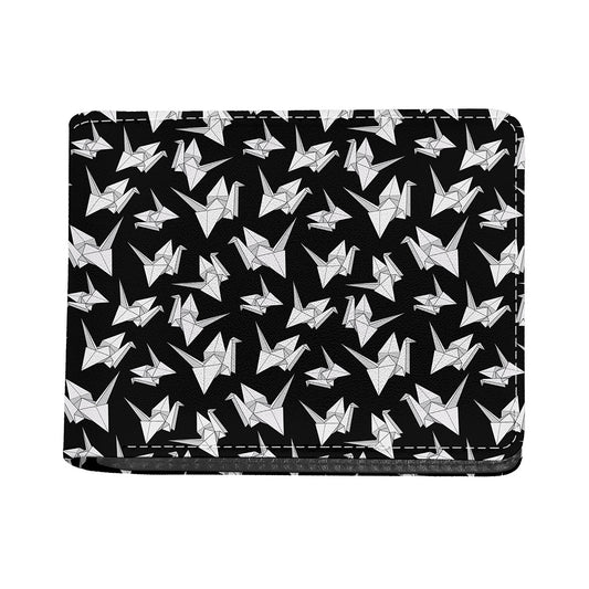 Black And White Origami Pattern Print Bifold Wallet