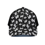 Black And White Origami Pattern Print Black Mesh Trucker Cap