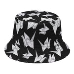 Black And White Origami Pattern Print Bucket Hat