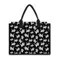 Black And White Origami Pattern Print Canvas Tote Bag