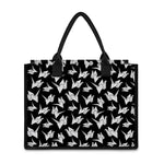 Black And White Origami Pattern Print Canvas Tote Bag