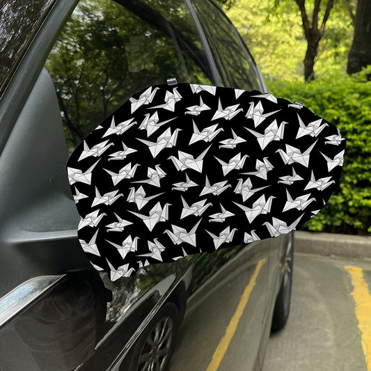 Black And White Origami Pattern Print Car Side Mirror Covers