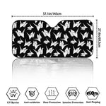 Black And White Origami Pattern Print Car Windshield Sun Shade