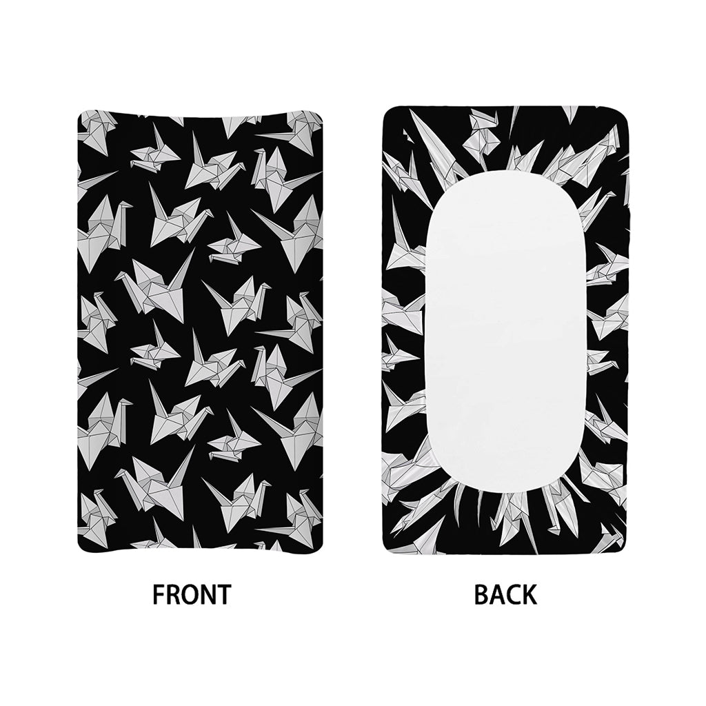 Black And White Origami Pattern Print Changing Pad Cover