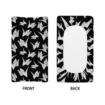 Black And White Origami Pattern Print Changing Pad Cover