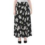 Black And White Origami Pattern Print Chiffon Maxi Skirt