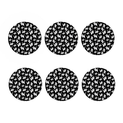 Black And White Origami Pattern Print Coaster Set
