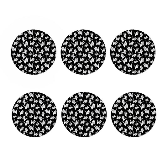 Black And White Origami Pattern Print Coaster Set