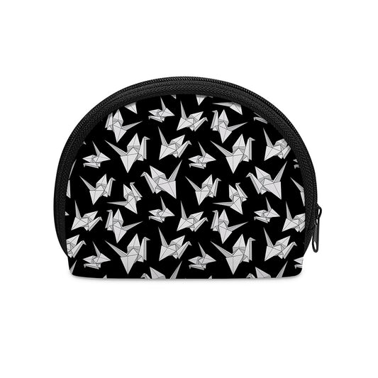 Black And White Origami Pattern Print Coin Purse