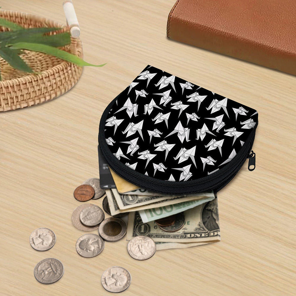 Black And White Origami Pattern Print Coin Purse