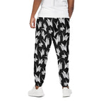 Black And White Origami Pattern Print Cotton Pants