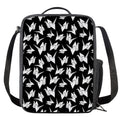 Black And White Origami Pattern Print Crossbody Lunch Bag
