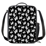 Black And White Origami Pattern Print Crossbody Lunch Bag