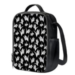 Black And White Origami Pattern Print Crossbody Lunch Bag